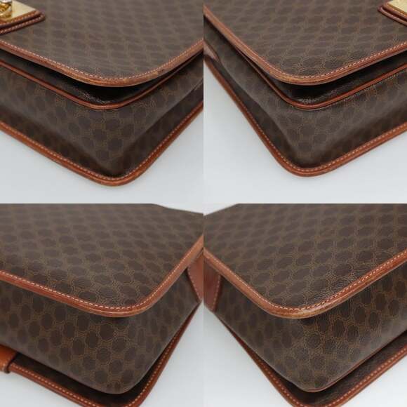 CELINE Macadam Canvas Shoulder Bag Pvc Leather Brown - Picture 10 of 12